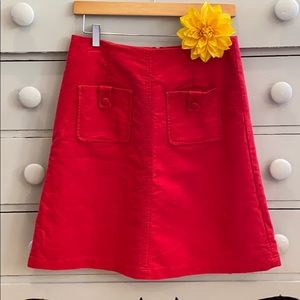 BODEN.  True red brushed cotton soft skirt
